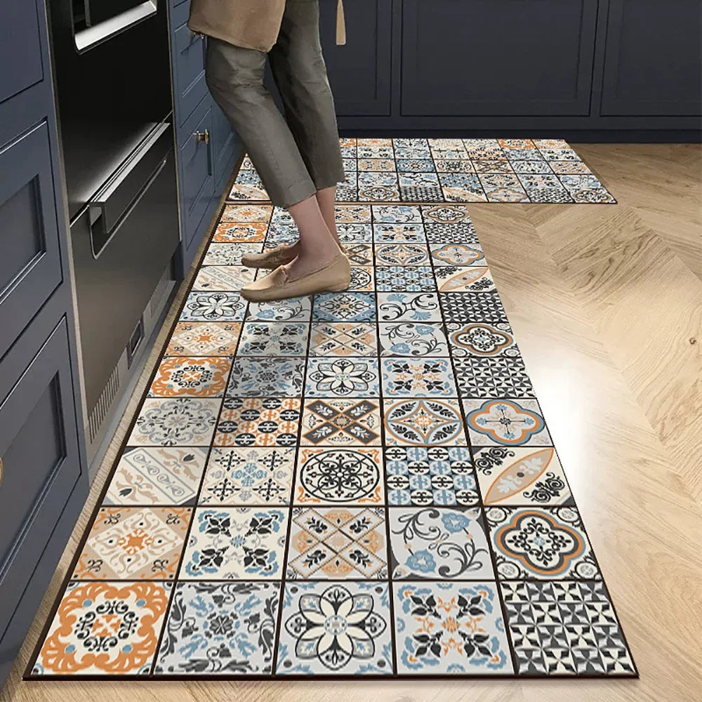 Tapis de cuisine carreaux de ciment