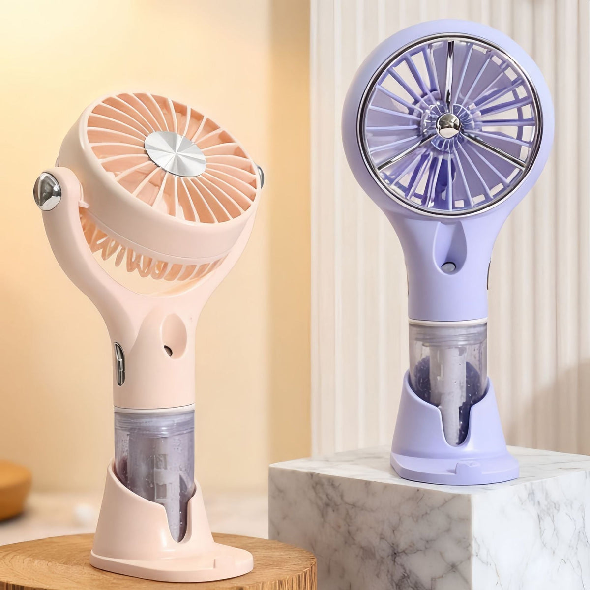 Ventilateur de main brumisateur portable et ergonomique avec rechargement USB unisexe