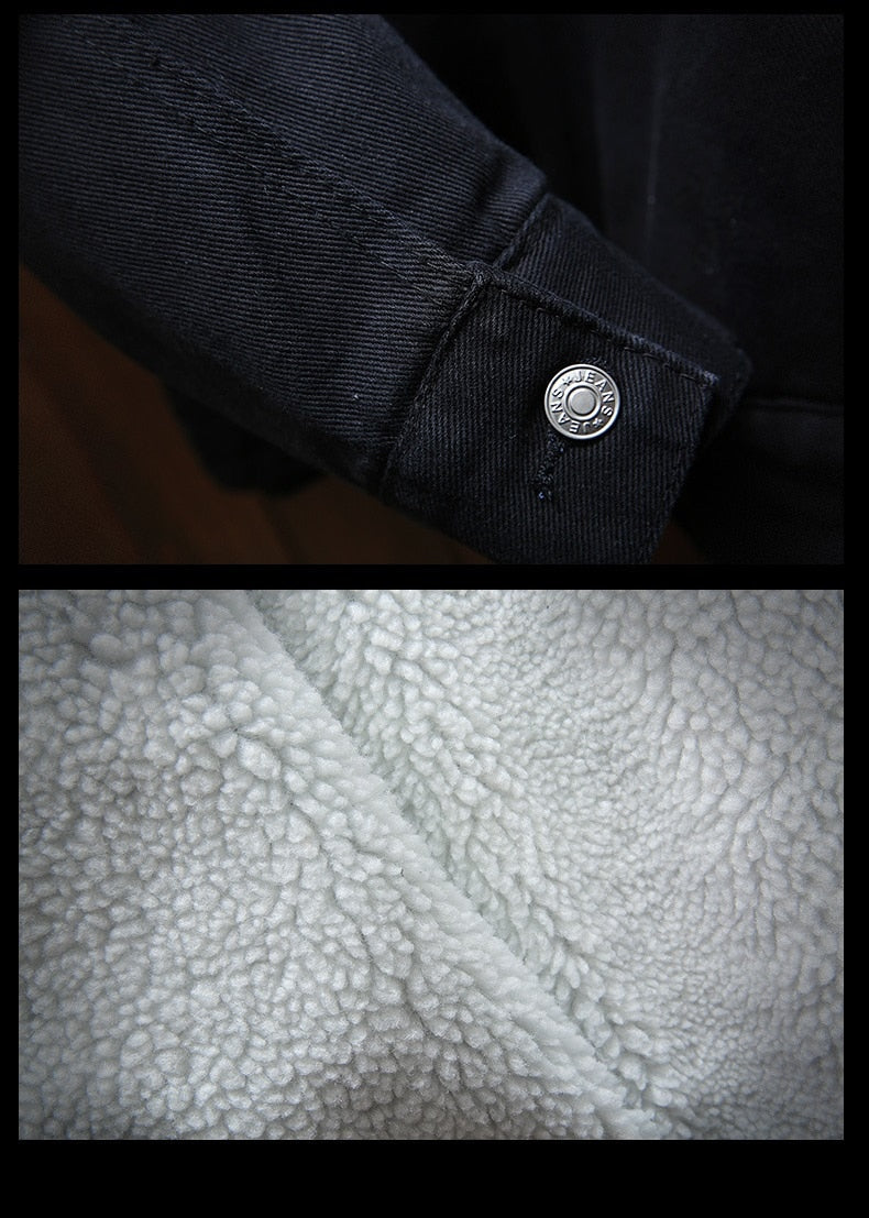 Veste en jean rétro doublée polaire