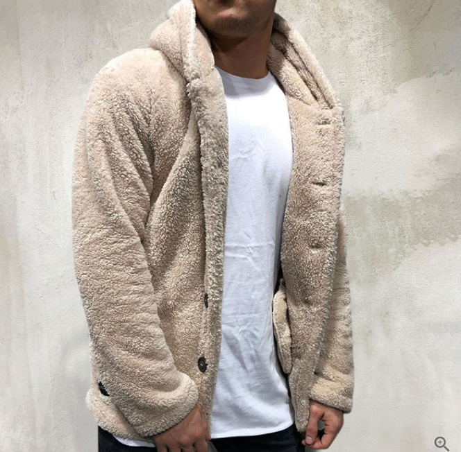 Veste en sherpa à capuche pour homme