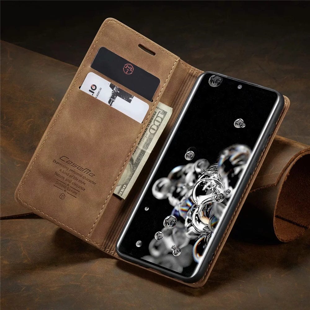 2-in-1 Phone Case for Samsung Galaxy with Wallet and Card Slots – Artificial Leather, Various Colors