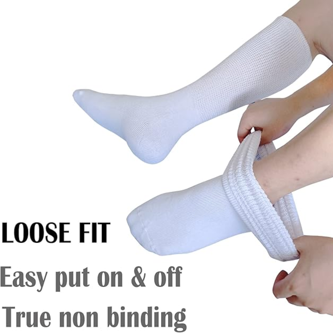 2 Pairs of Comfort Extra Wide Lymphedema & Diabetic Socks - Max