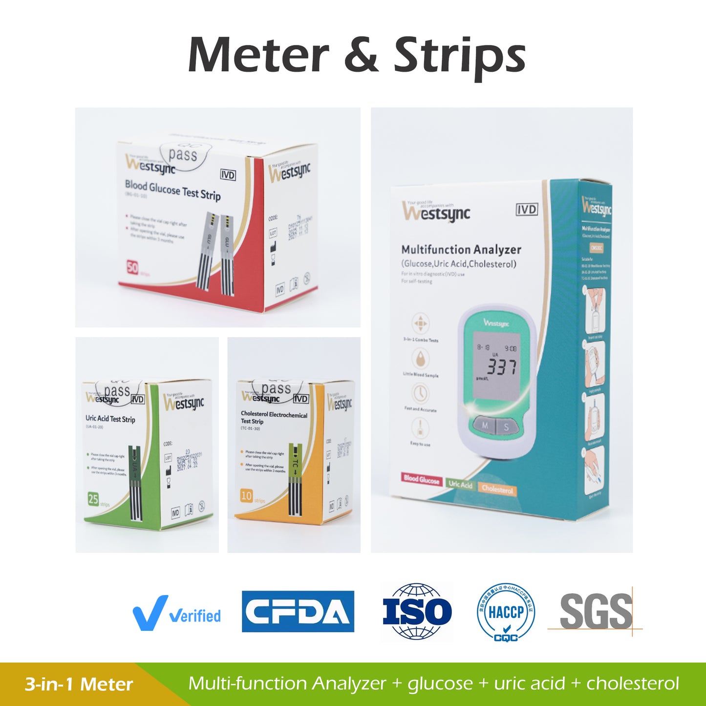 3 In 1 Multifunctional Health Monitor (Cholesterol, Glucose & Uric Acid) - Image 3