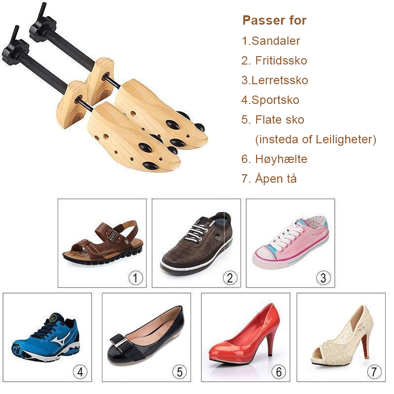 Agrandisseur de chaussures en bois - Ajustable et durable pour un ajustement parfait