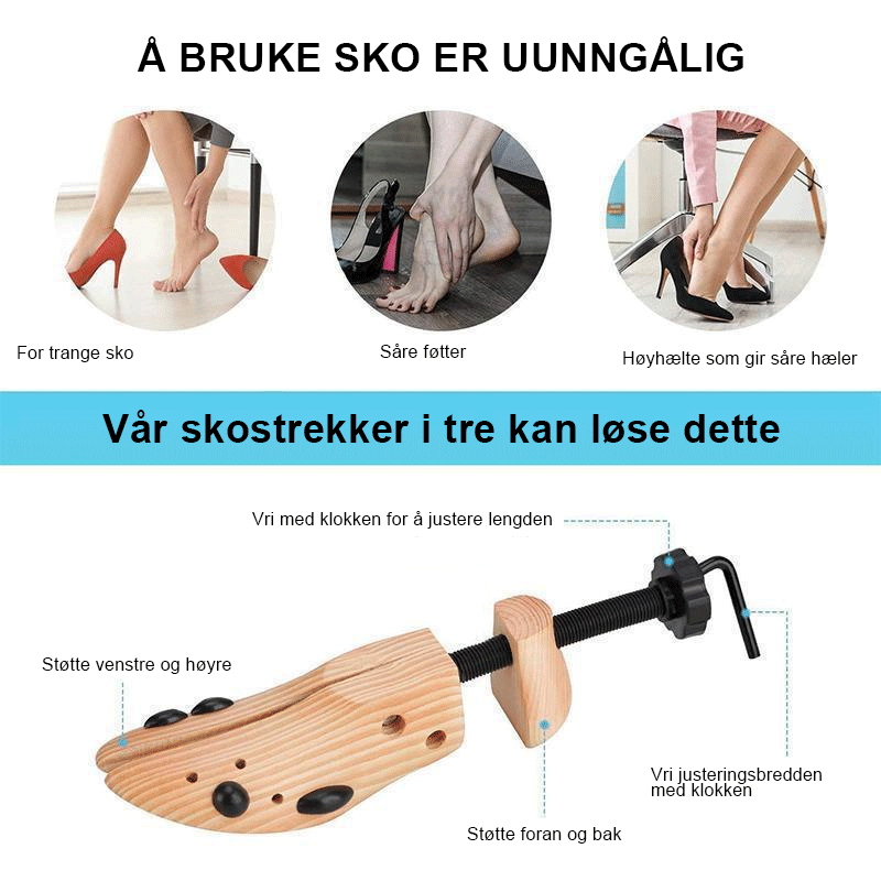 Agrandisseur de chaussures en bois - Ajustable et durable pour un ajustement parfait