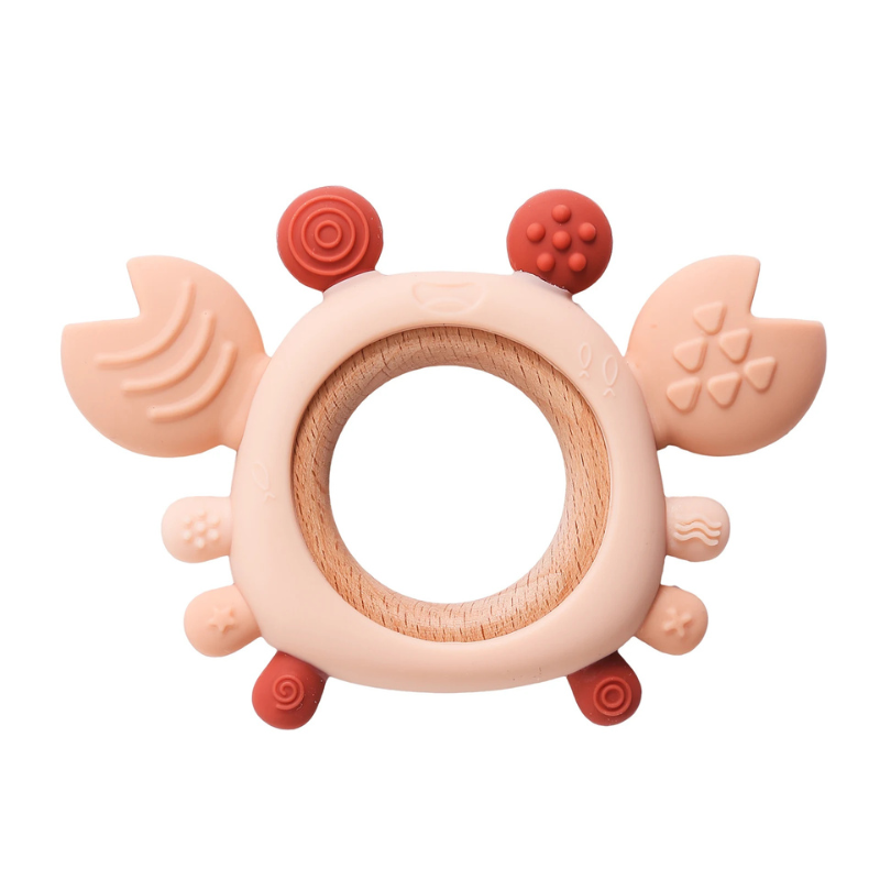 Anneau de dentition crabe en silicone pour bébé
