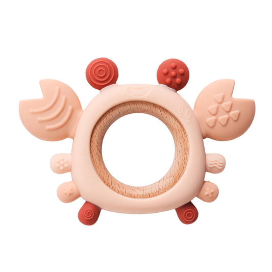 Anneau de dentition crabe en silicone pour bébé