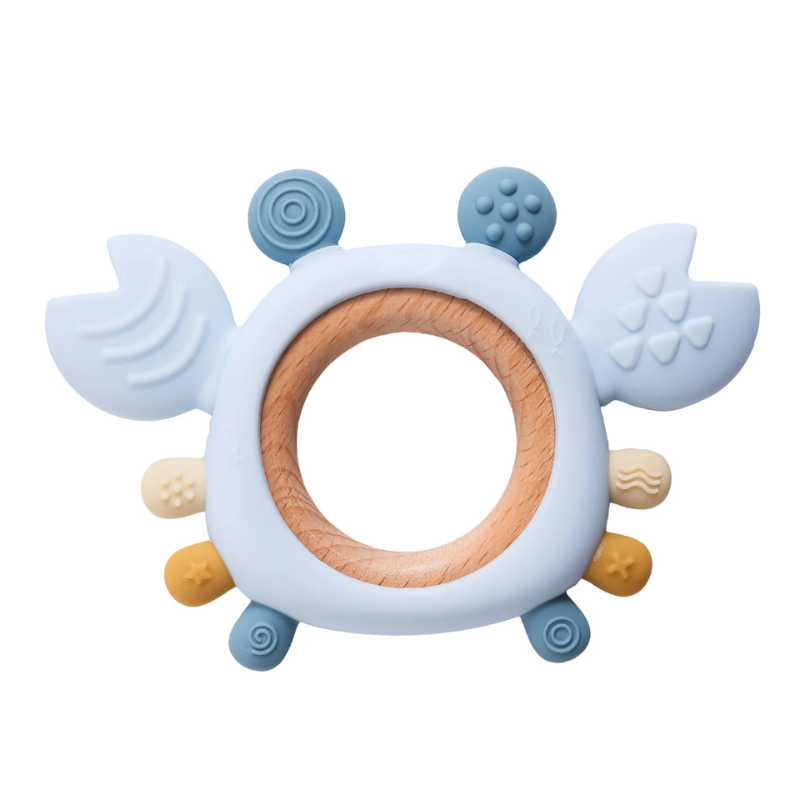 Anneau de dentition crabe en silicone pour bébé