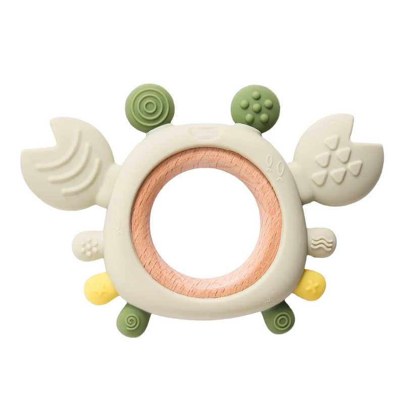 Anneau de dentition crabe en silicone pour bébé