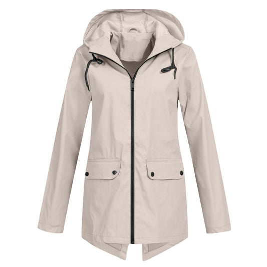 Anorak à capuche mi-long pour femme