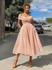 Anouk - Vestido largo con diseño off-shoulder y corte favorecedor