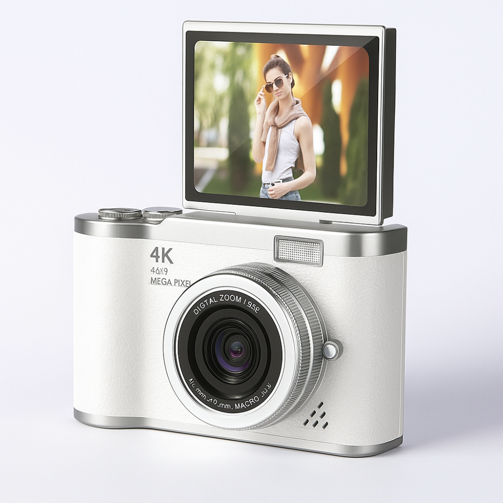 Appareil photo numérique 4K avec écran orientable et enregistreur vidéo pour vlogging