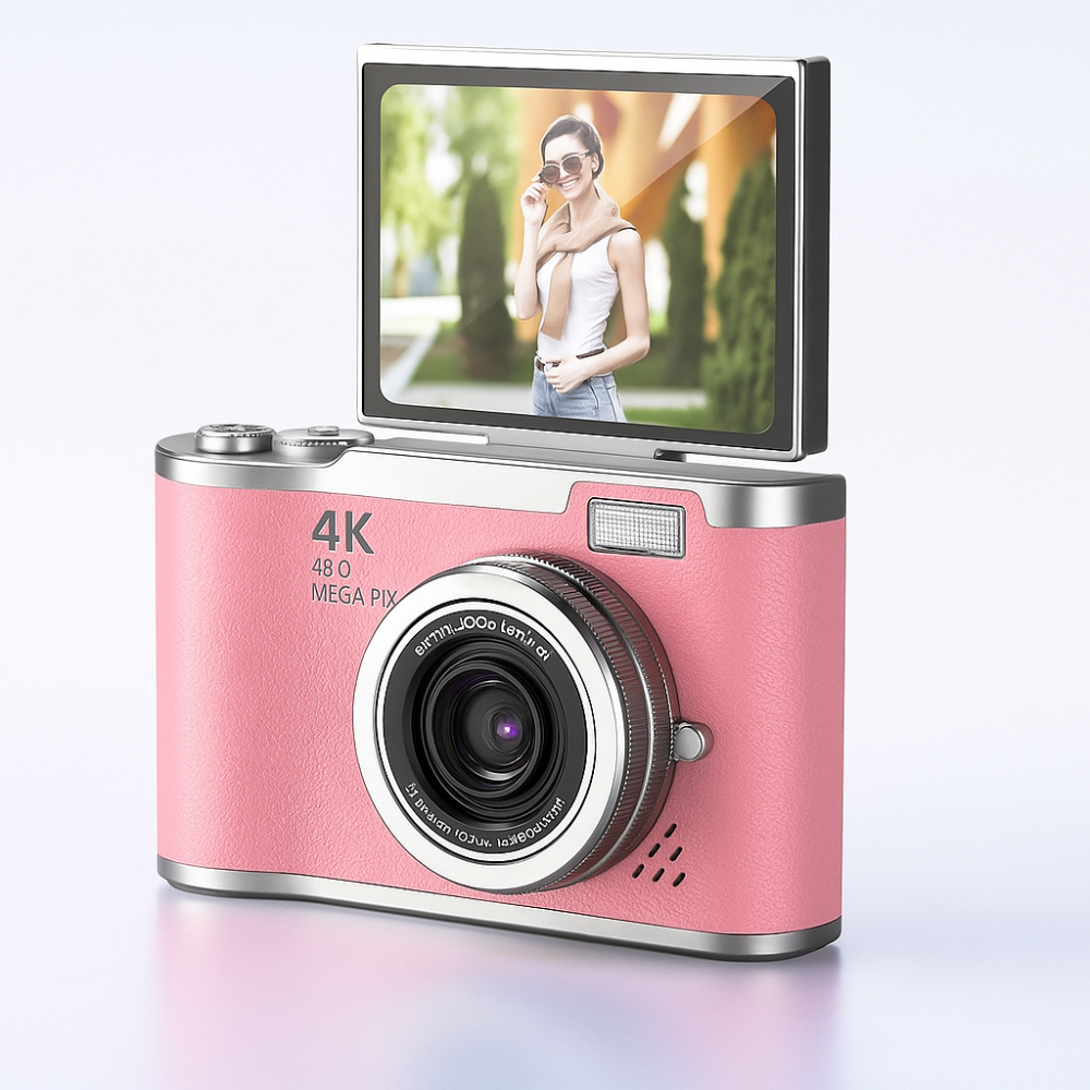 Appareil photo numérique 4K avec écran orientable et enregistreur vidéo pour vlogging