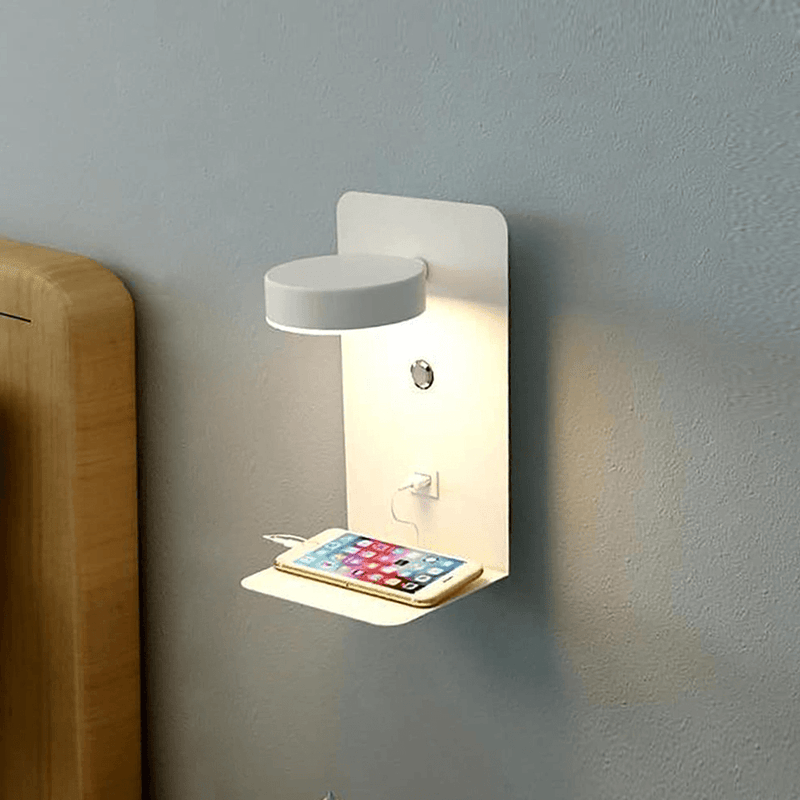 Applique murale ajustable avec tablette de recharge