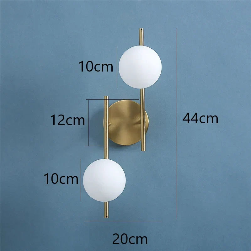 Applique murale Astra | Design moderne avec double sphère couleur or