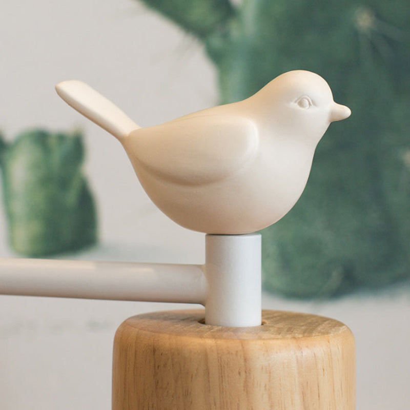 Applique murale en bois avec oiseau style scandinave | Lampe LED de chevet