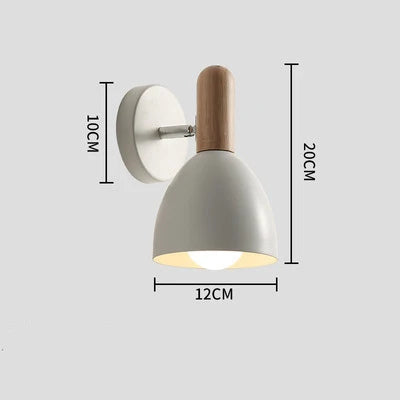 Applique murale en bois style scandinave | Lumière de nuit ajustable