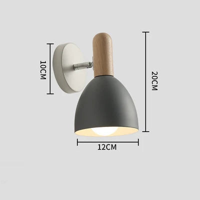 Applique murale en bois style scandinave | Lumière de nuit ajustable