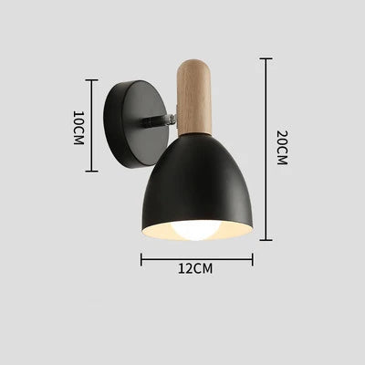 Applique murale en bois style scandinave | Lumière de nuit ajustable
