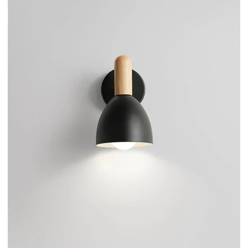 Applique murale en bois style scandinave | Lumière de nuit ajustable