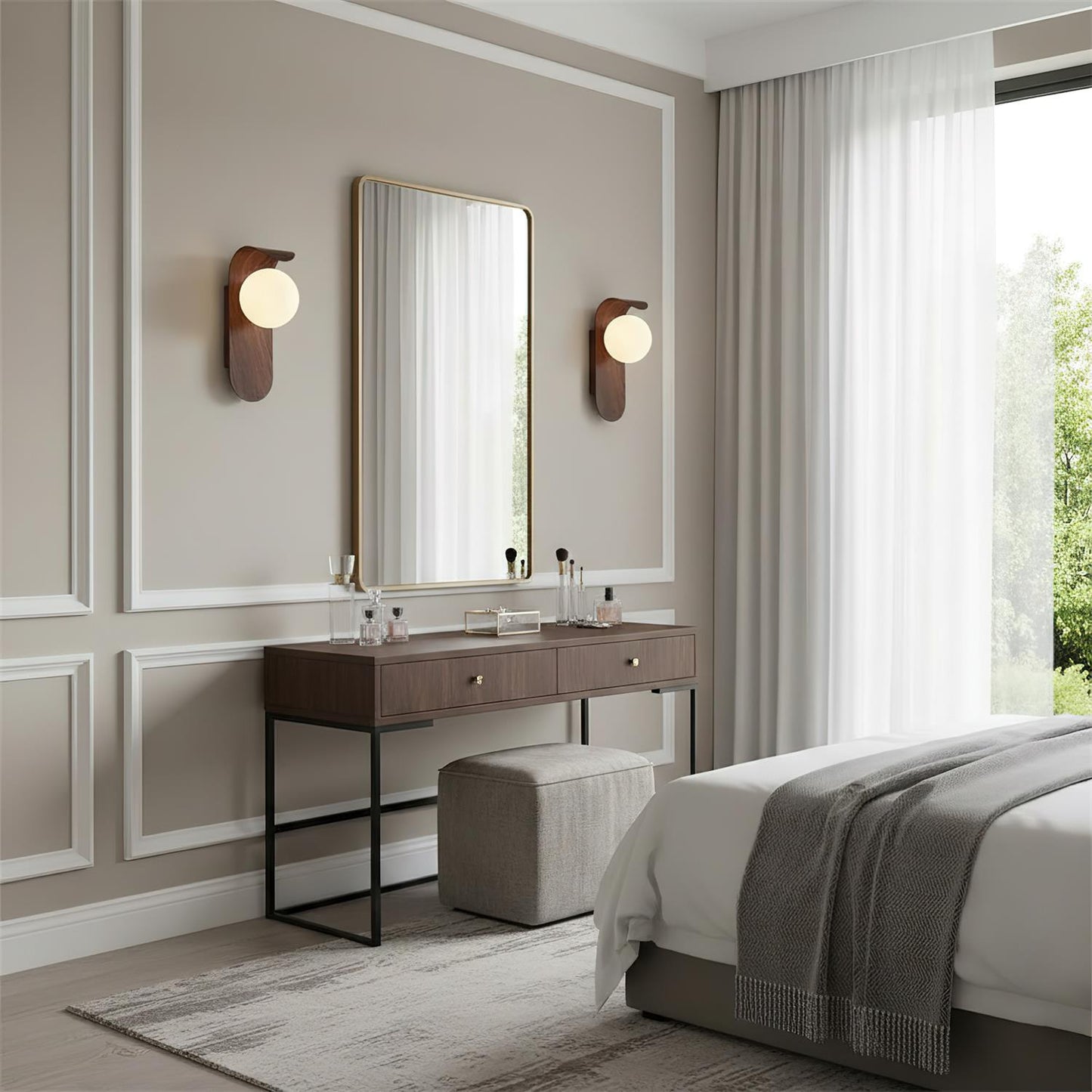 Applique murale globe mat, luminaire résistant à l'humidité pour salle de bain ou extérieur