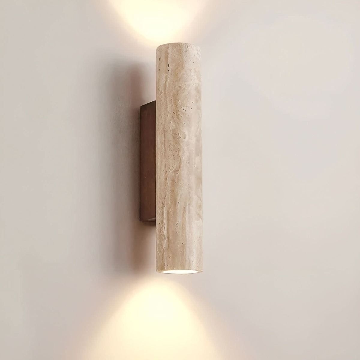 Applique murale LED en travertin – Lampe de style wabi-sabi