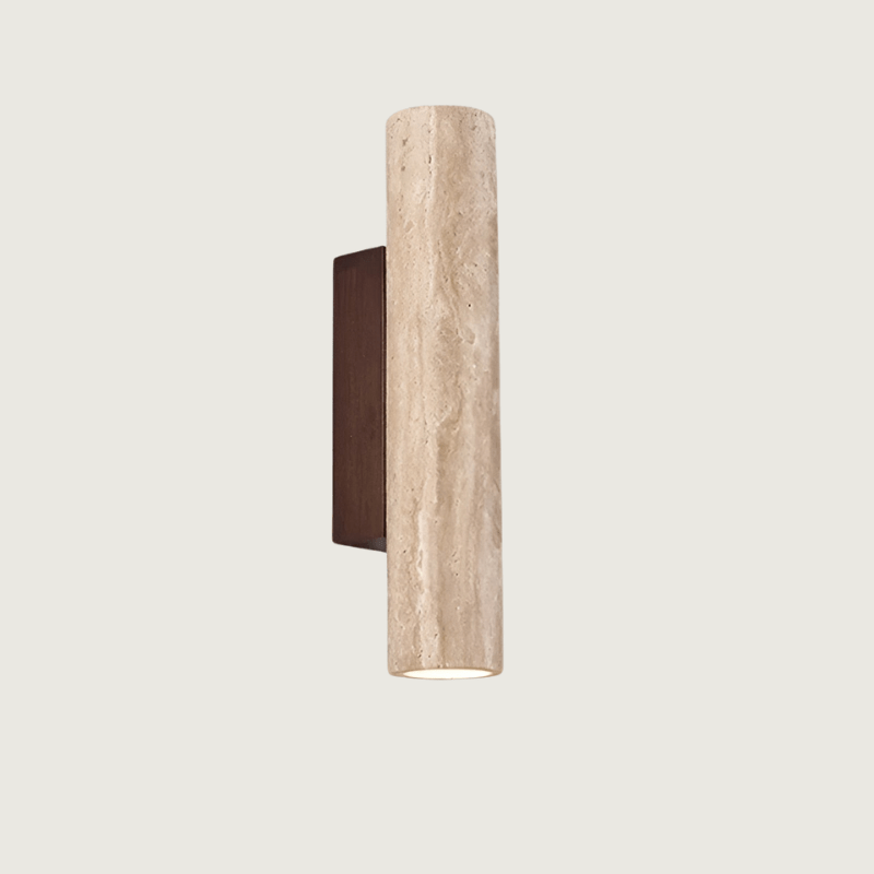 Applique murale LED en travertin – Lampe de style wabi-sabi