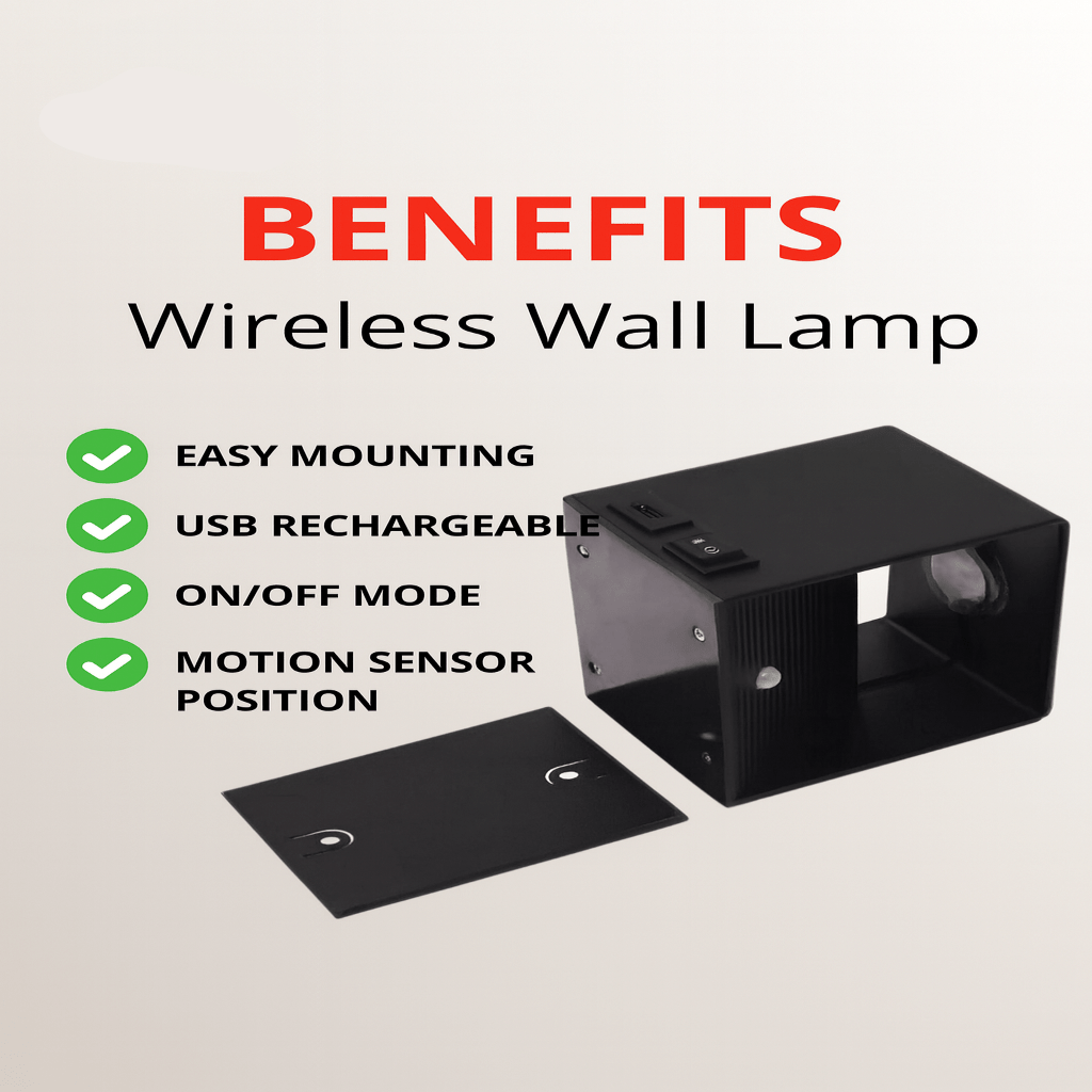 Applique murale LED sans fil à faisceau lumineux réglable