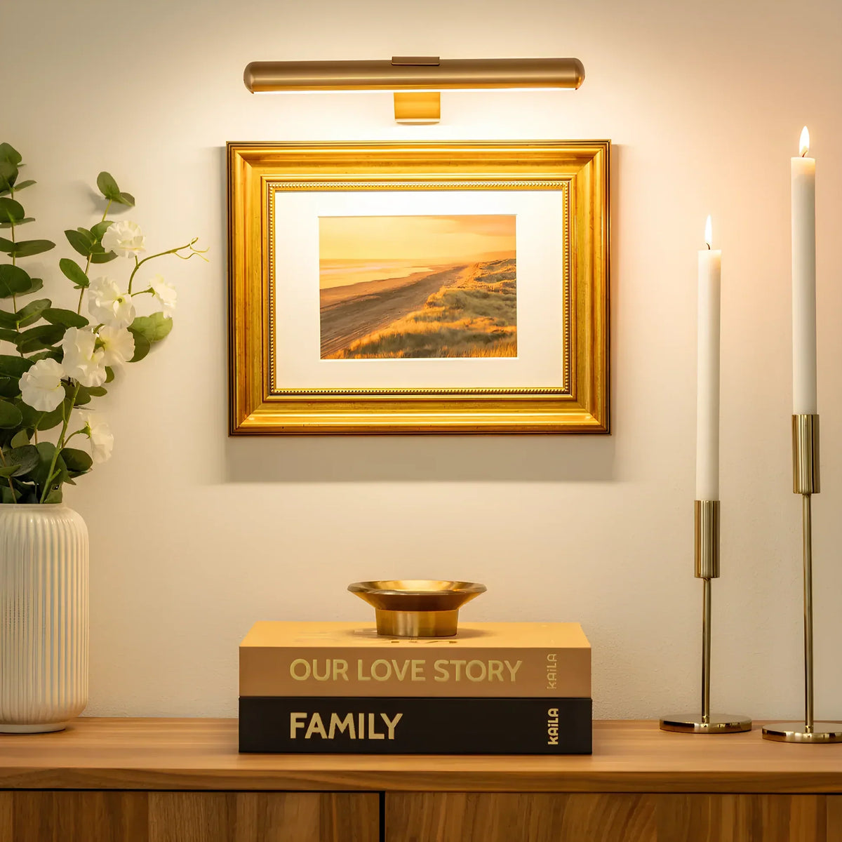 Applique murale LED sans fil pour tableau avec variateur