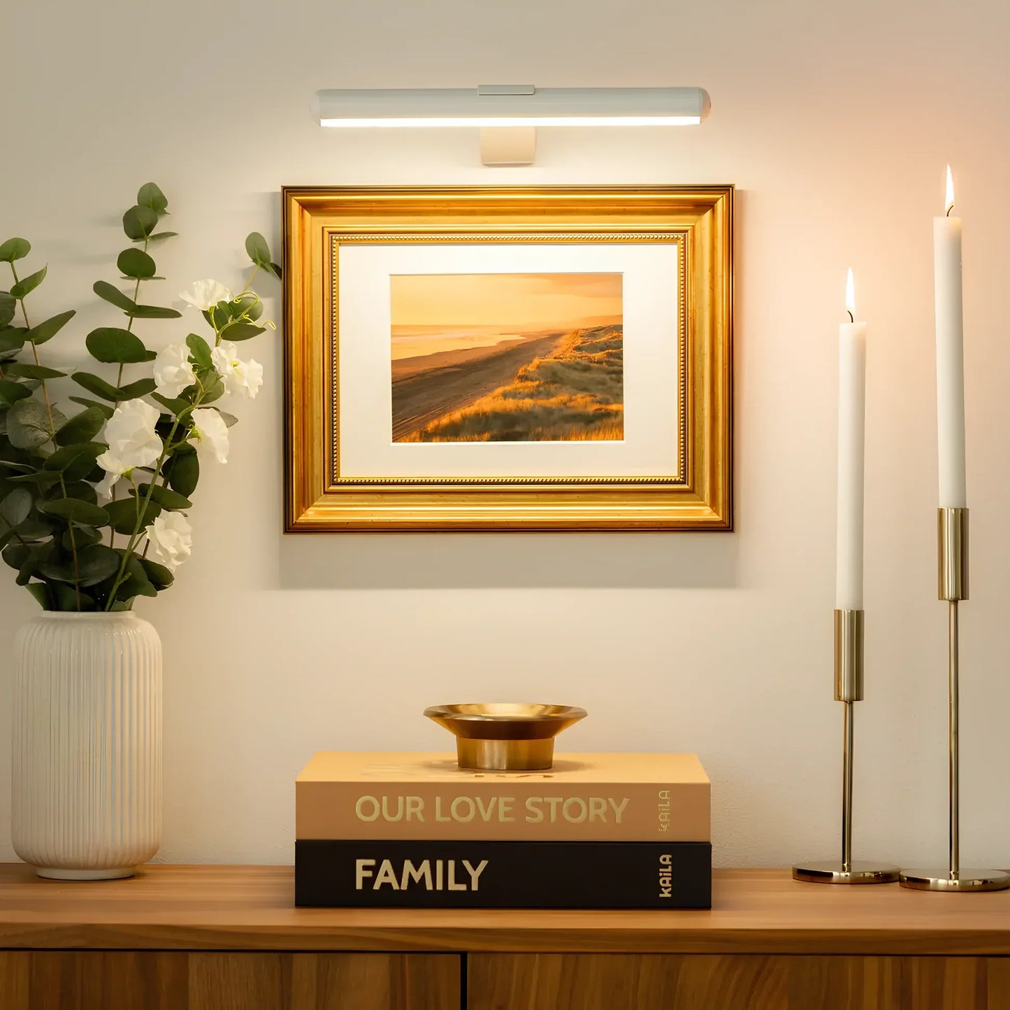Applique murale LED sans fil pour tableau avec variateur