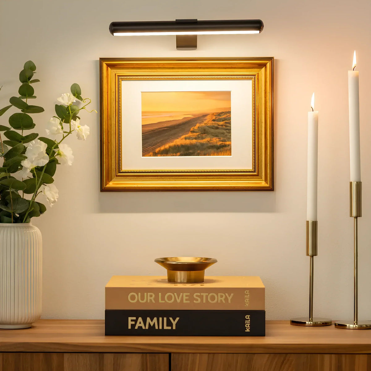 Applique murale LED sans fil pour tableau avec variateur