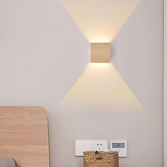 Applique murale LED scandinave en bois naturel – applique minimaliste pour chambre et salon