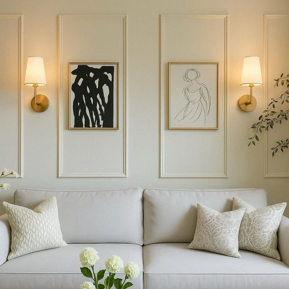 Appliques murales sans fil avec intensité variable et abat-jour en tissu – 3 températures de couleur, télécommande, lot de 2 pour chambre et couloir