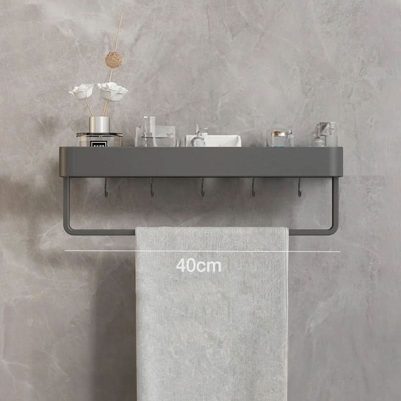 AQUASHELF – Elegant Wall Shelf for Bathroom with Towel Holder & Drill-Free Installation