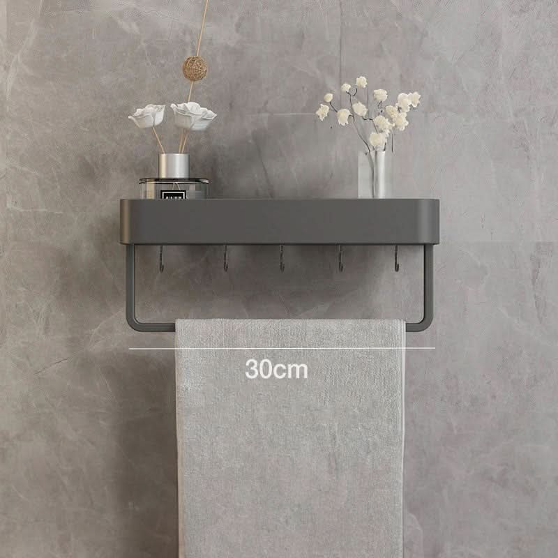 AQUASHELF – Elegant Wall Shelf for Bathroom with Towel Holder & Drill-Free Installation