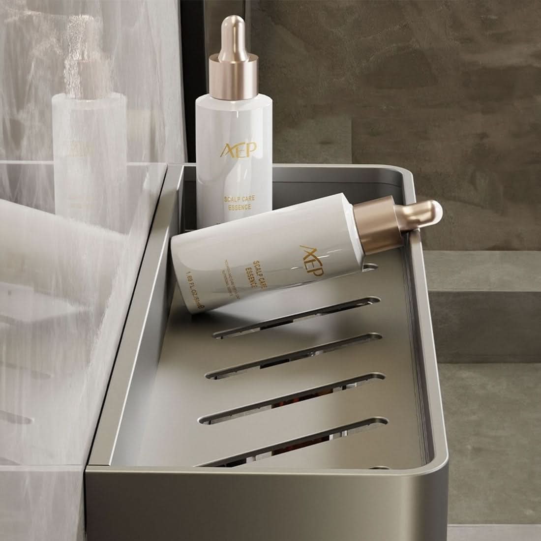 AQUASHELF – Elegant Wall Shelf for Bathroom with Towel Holder & Drill-Free Installation
