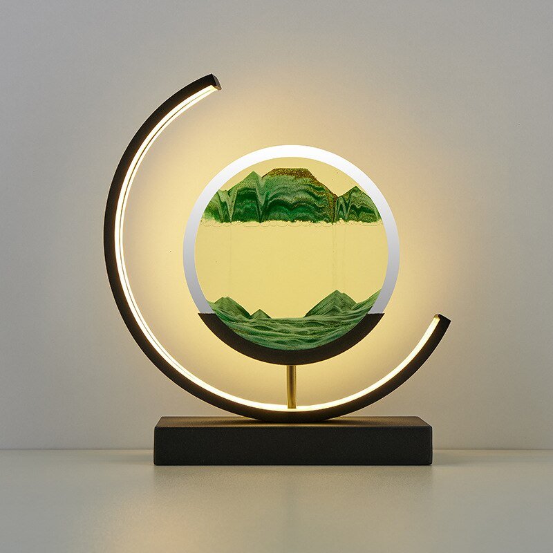 Art de sable lumineux avec paysages des profondeurs marines pour décoration intérieure