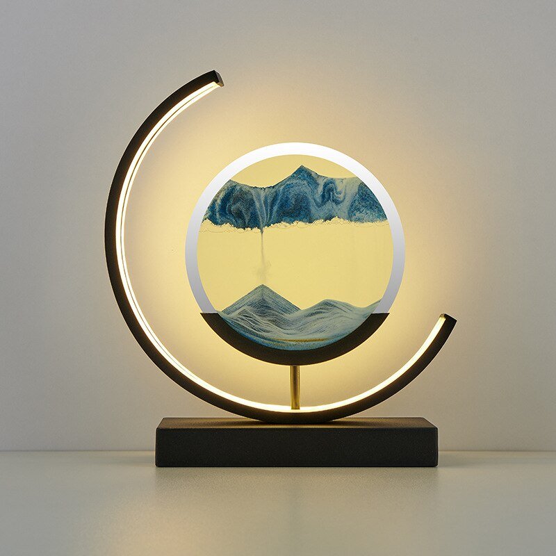 Art de sable lumineux avec paysages des profondeurs marines pour décoration intérieure