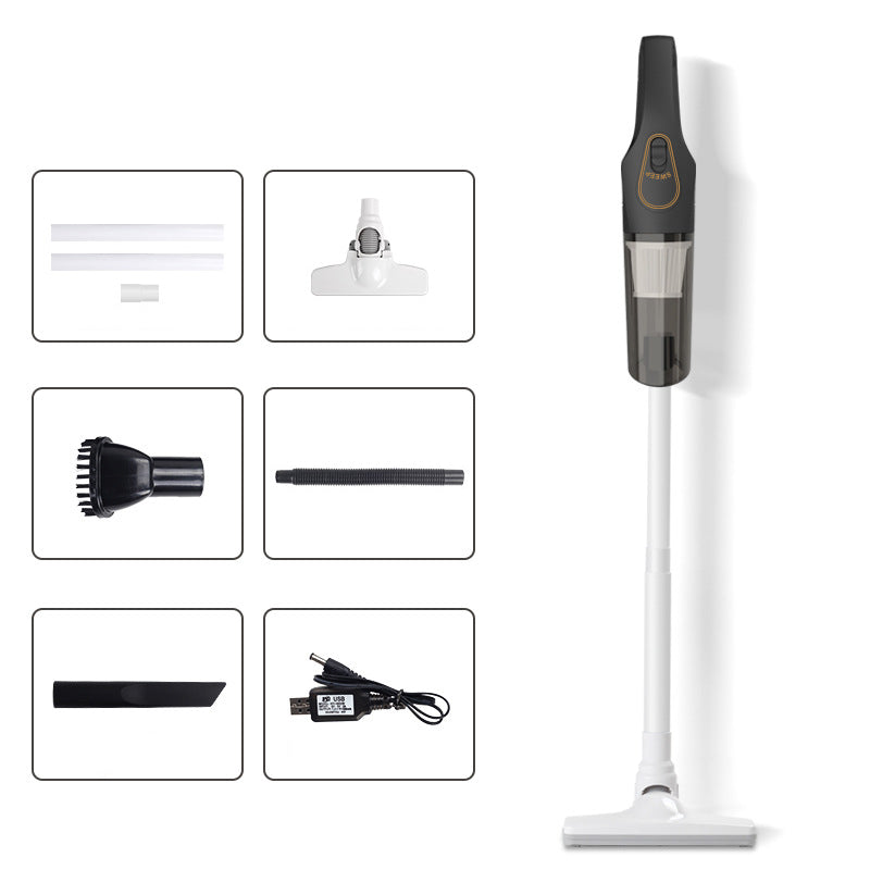 Aspirateur à main sans fil pour la maison et la voiture, blanc/noir