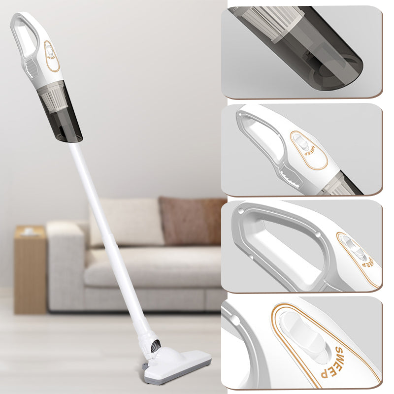 Aspirateur à main sans fil pour la maison et la voiture, blanc/noir