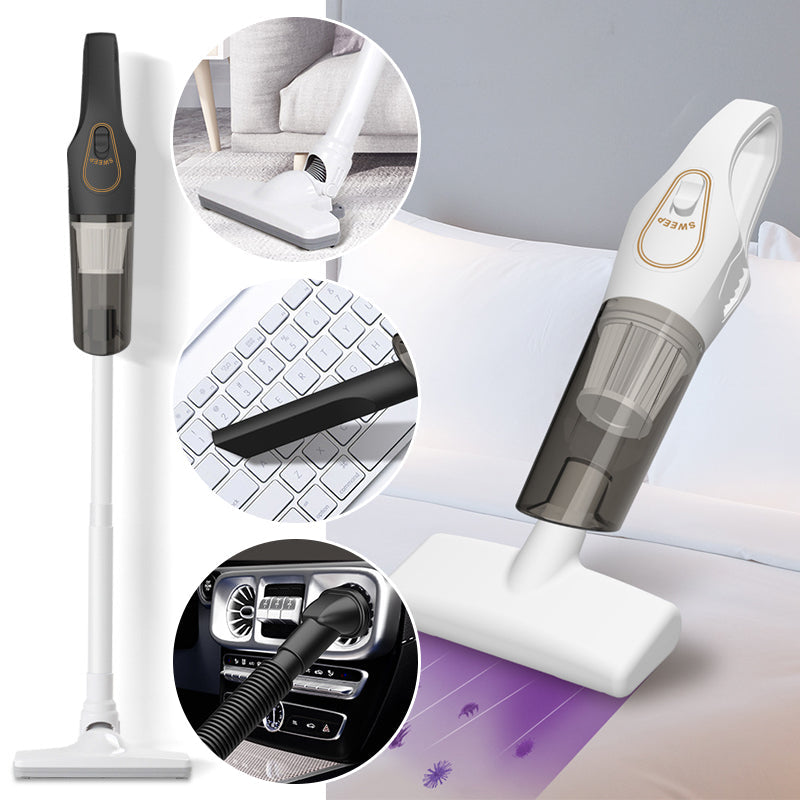 Aspirateur à main sans fil pour la maison et la voiture, blanc/noir