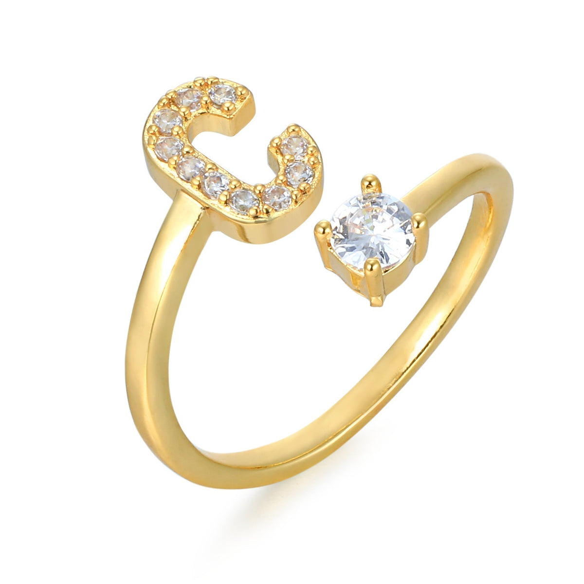 Bague initiale personnalisée et élégante