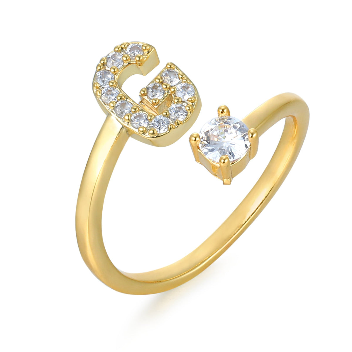 Bague initiale personnalisée et élégante