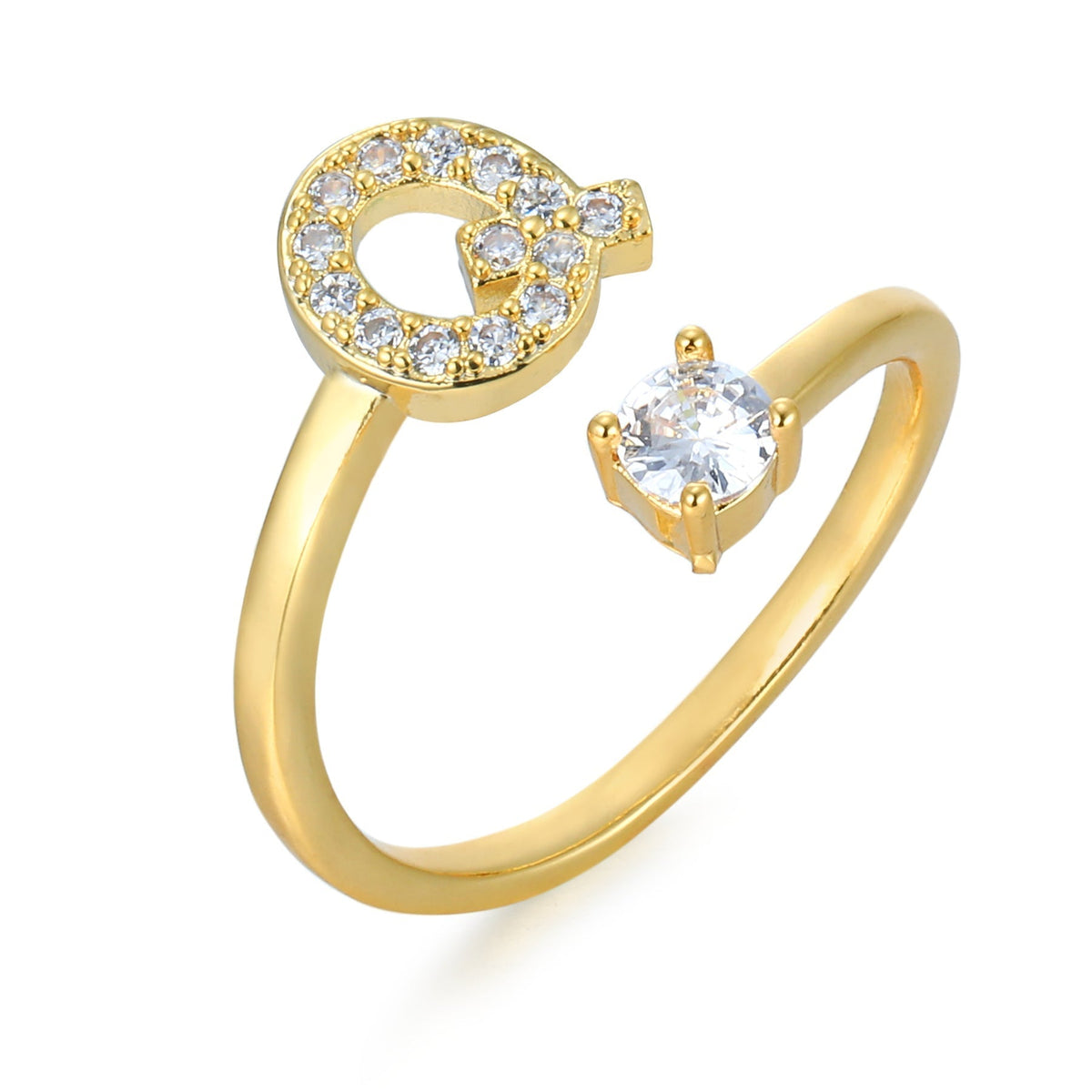 Bague initiale personnalisée et élégante