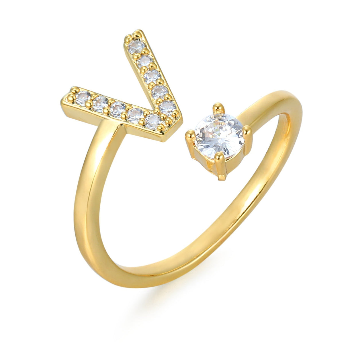 Bague initiale personnalisée et élégante