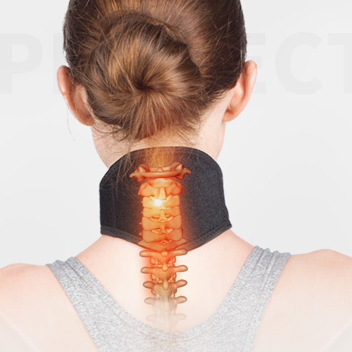 Bandage cervical magnétique auto-chauffant