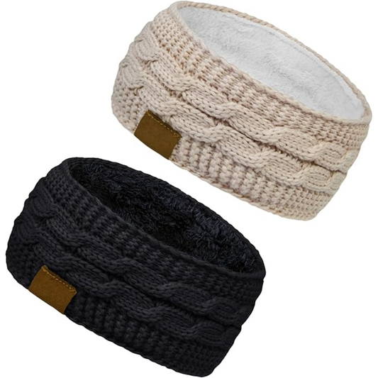 Bandeau cache-oreilles chaud en tricot avec doublure polaire