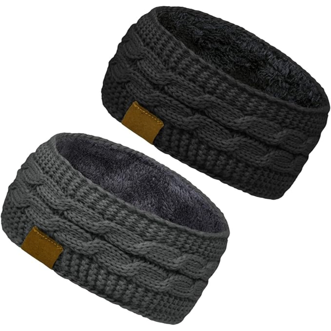 Bandeau cache-oreilles chaud en tricot avec doublure polaire