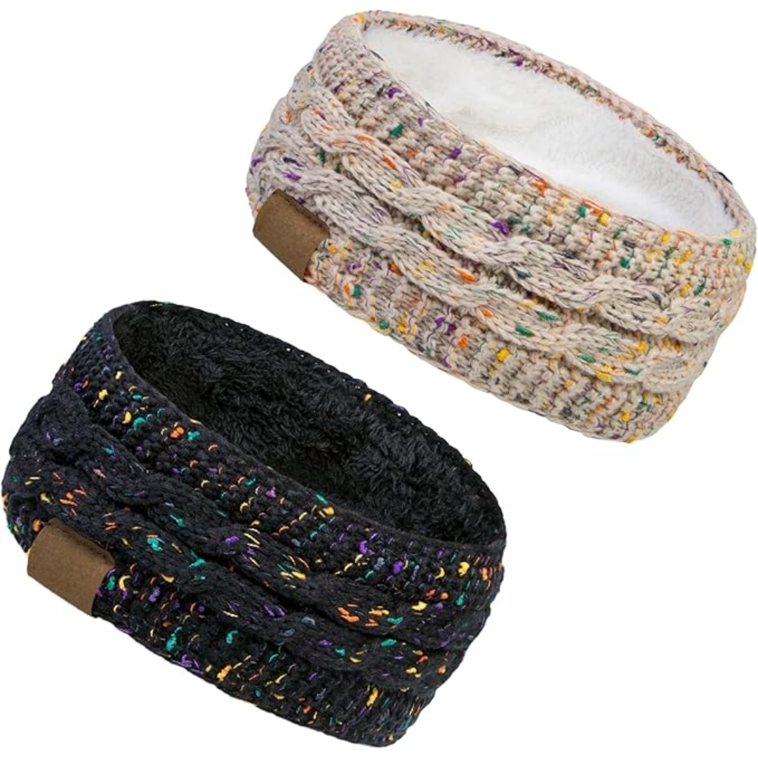 Bandeau cache-oreilles chaud en tricot avec doublure polaire