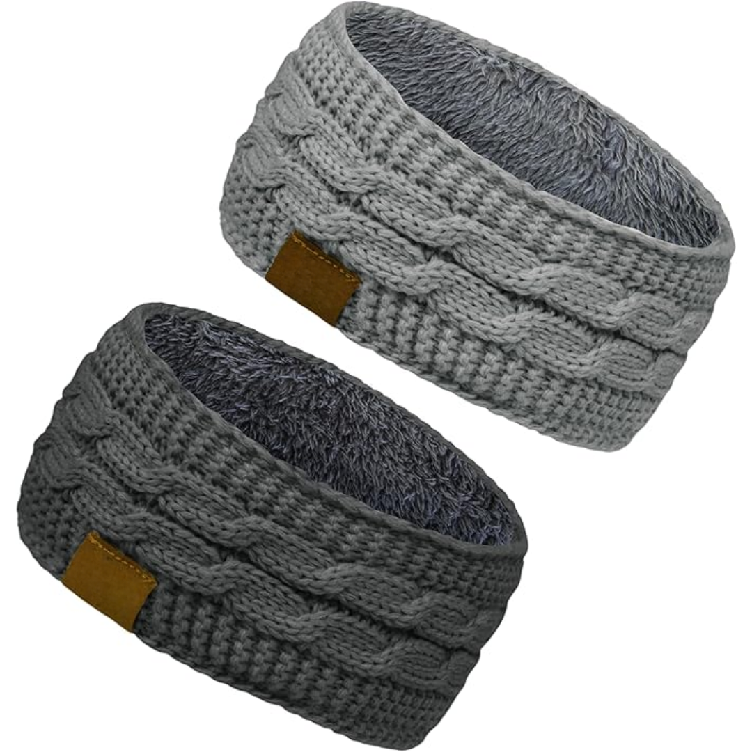 Bandeau cache-oreilles chaud en tricot avec doublure polaire